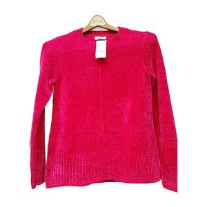 NEW Style & Co Women Sweater Chenille Pullover Infrared Petite Size